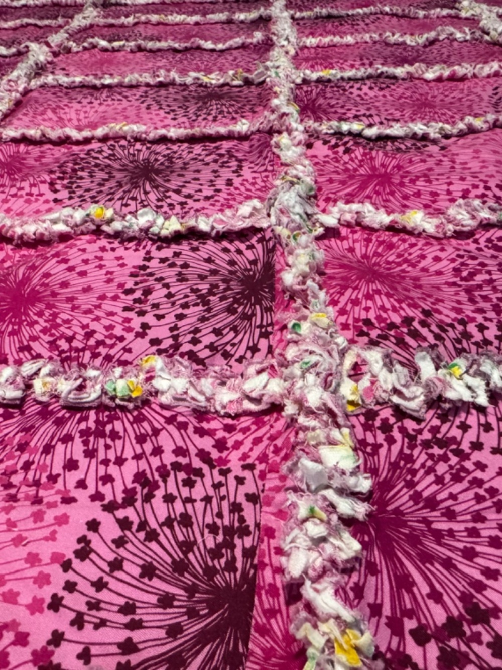 Handmade Child/Baby Pink Rag Quilt - Picture 3 of 4